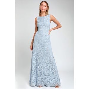 Vintage Lace Prom Dress - Powder Blue
